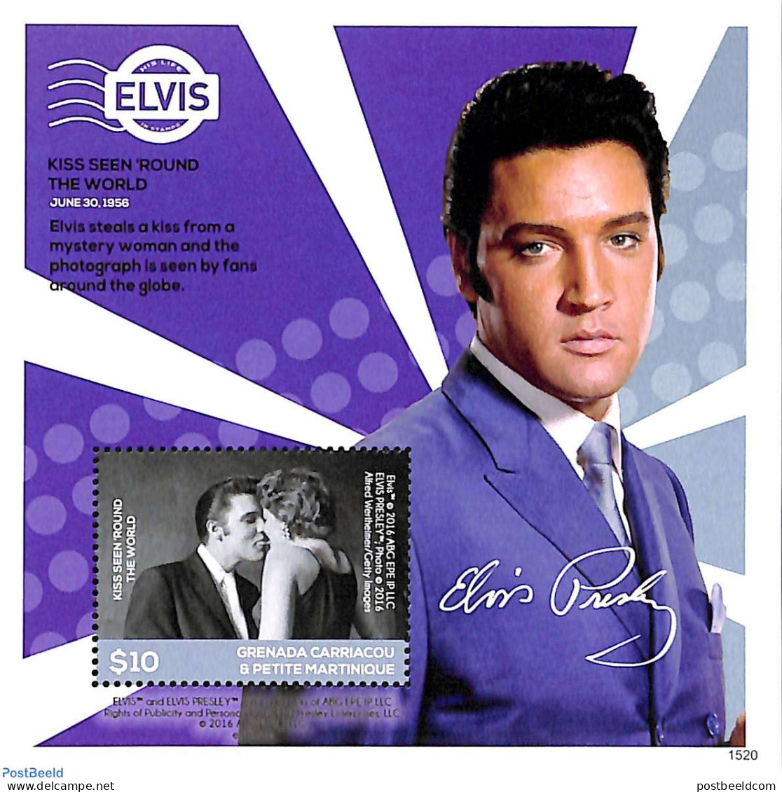 Grenada Grenadines 2015 Carriacou, Elvis Presley S/s, Mint NH, Performance Art - Elvis Presley - Music - Popular Music - Elvis Presley