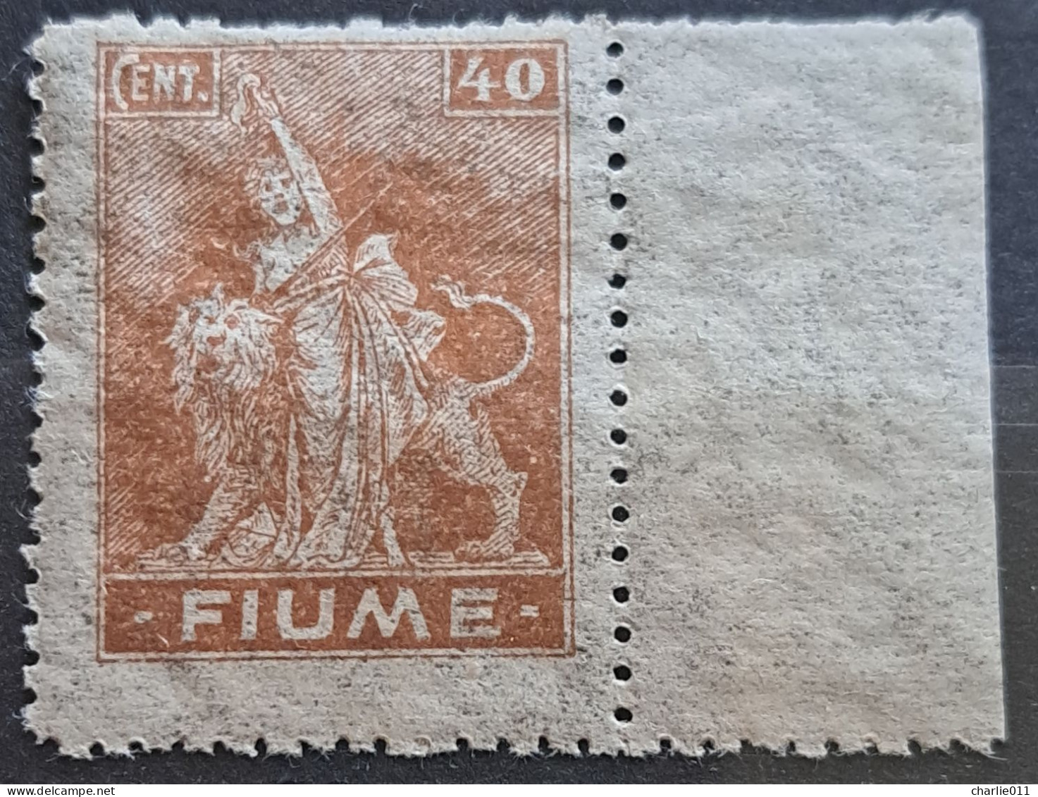 LION-ALEGORY-40 C-FIUME - ITALY-YUGOSLAVIA - CROATIA - 1919 - Croatia