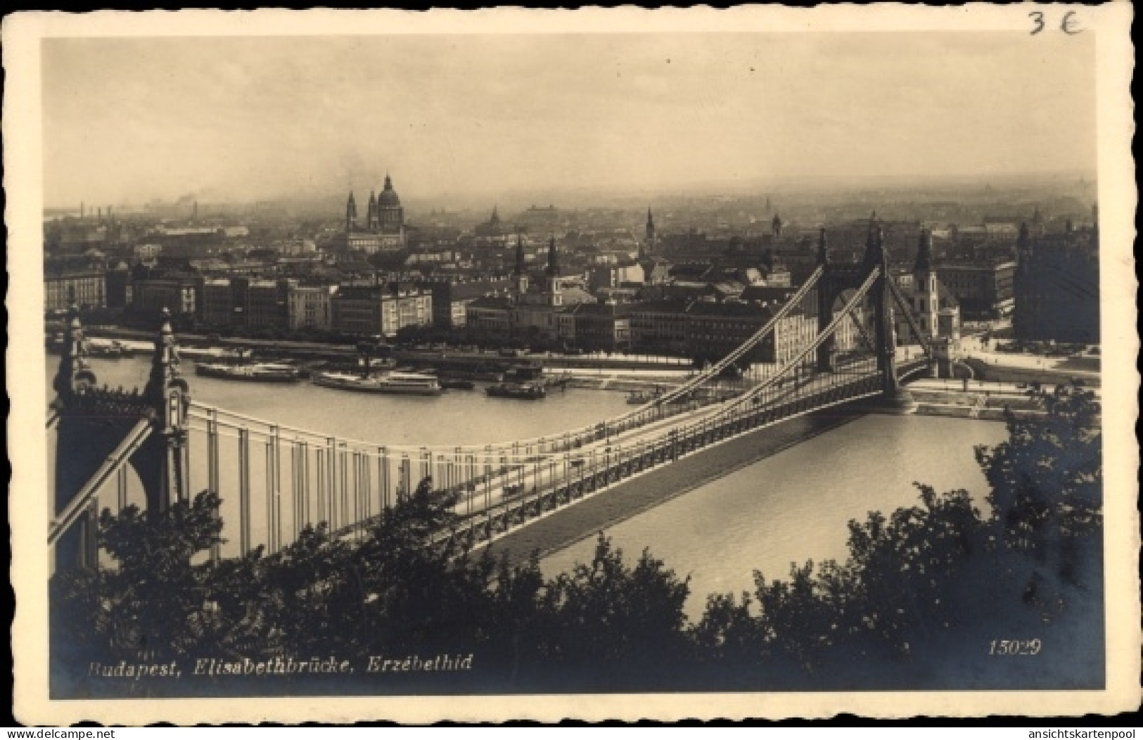 CPA Budapest Ungarn, Elisabethbrücke - Hongarije