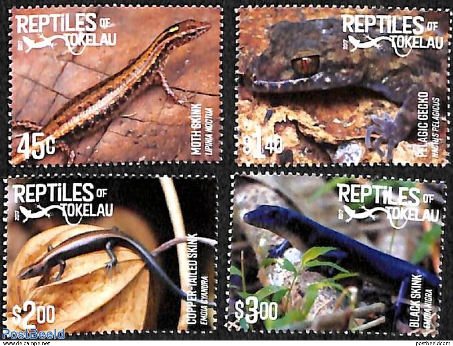 Tokelau Islands 2017 Reptiles Of Tokelau 4v, Mint NH, Reptiles - Tokelau