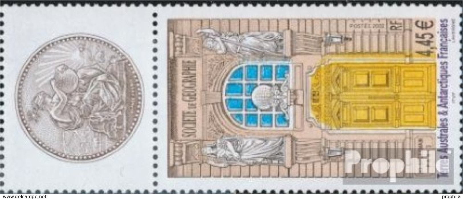 Französ. Gebiete Antarktis 499Zf Mit Zierfeld (kompl.Ausg.) Postfrisch 2002 Geographische Gesellschaft - Unused Stamps