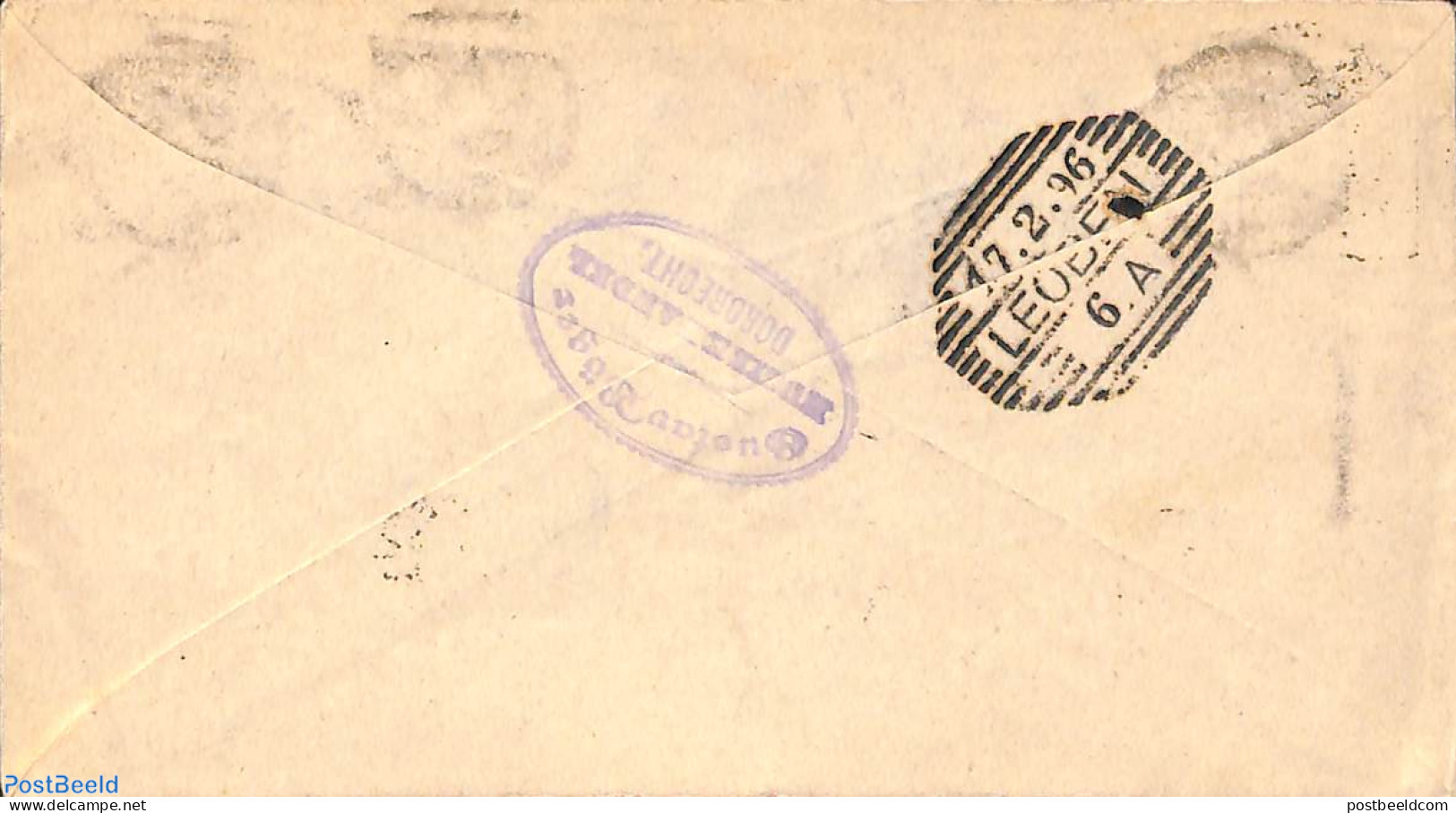Netherlands 1896 Envelope 5c, Uprated, From Dordrecht To Leoben, Austria, Used Postal Stationary - Storia Postale