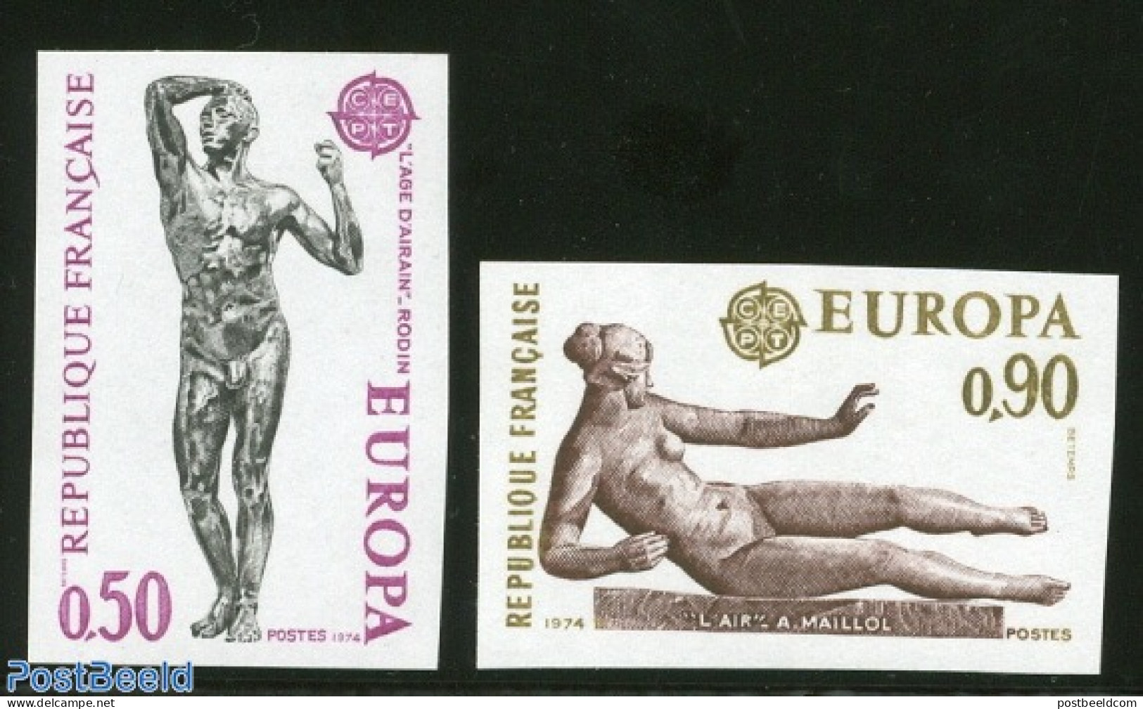 France 1974 Europa 2v, Imperforated, Mint NH, History - Europa (cept) - Ongebruikt