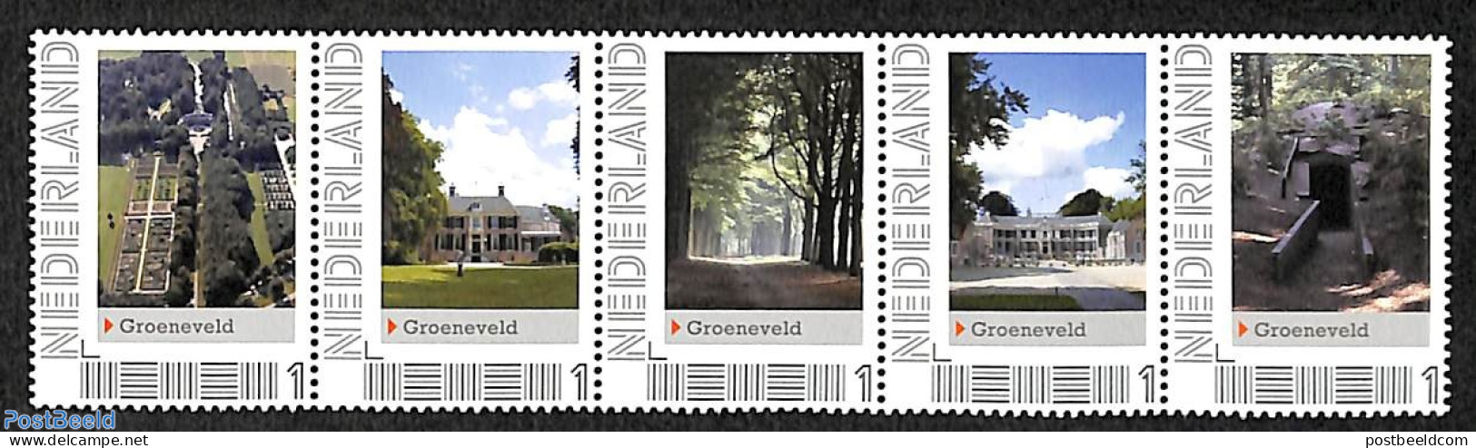 Netherlands - Personal Stamps TNT/PNL 2012 Groeneveld 5v [::::], Mint NH, Castles & Fortifications - Castillos