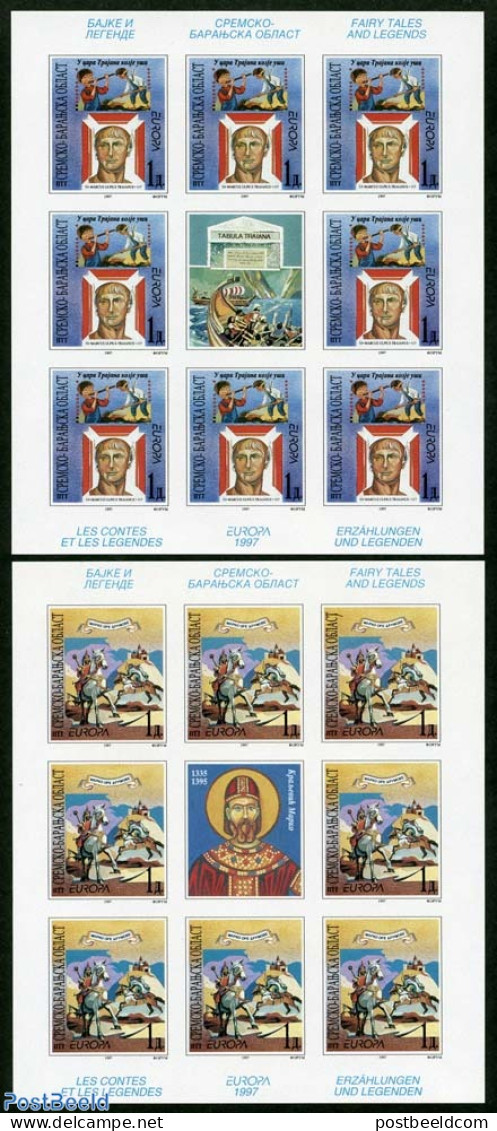 Croatia 1997 Sremsko Baranjska, Europa, Legends 2 M/ss Imperforated, Mint NH, History - Europa (cept) - Kroatië