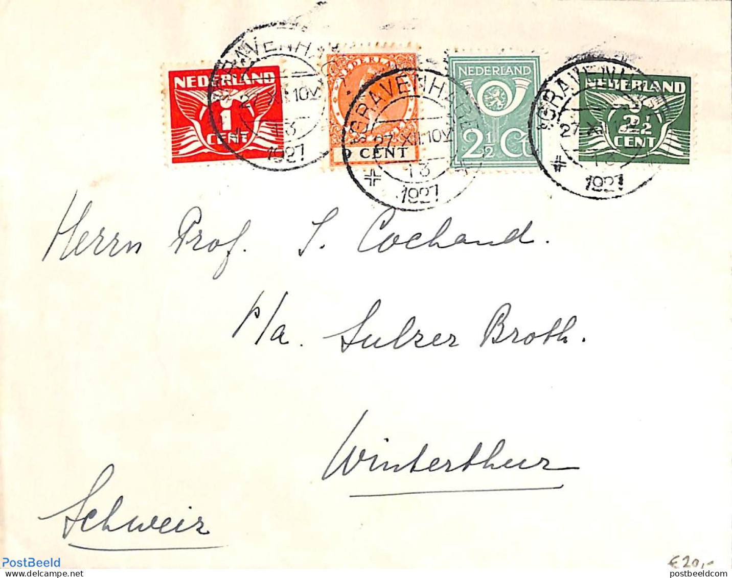 Netherlands 1927 Letter To Switzerland, Postal History - Cartas & Documentos