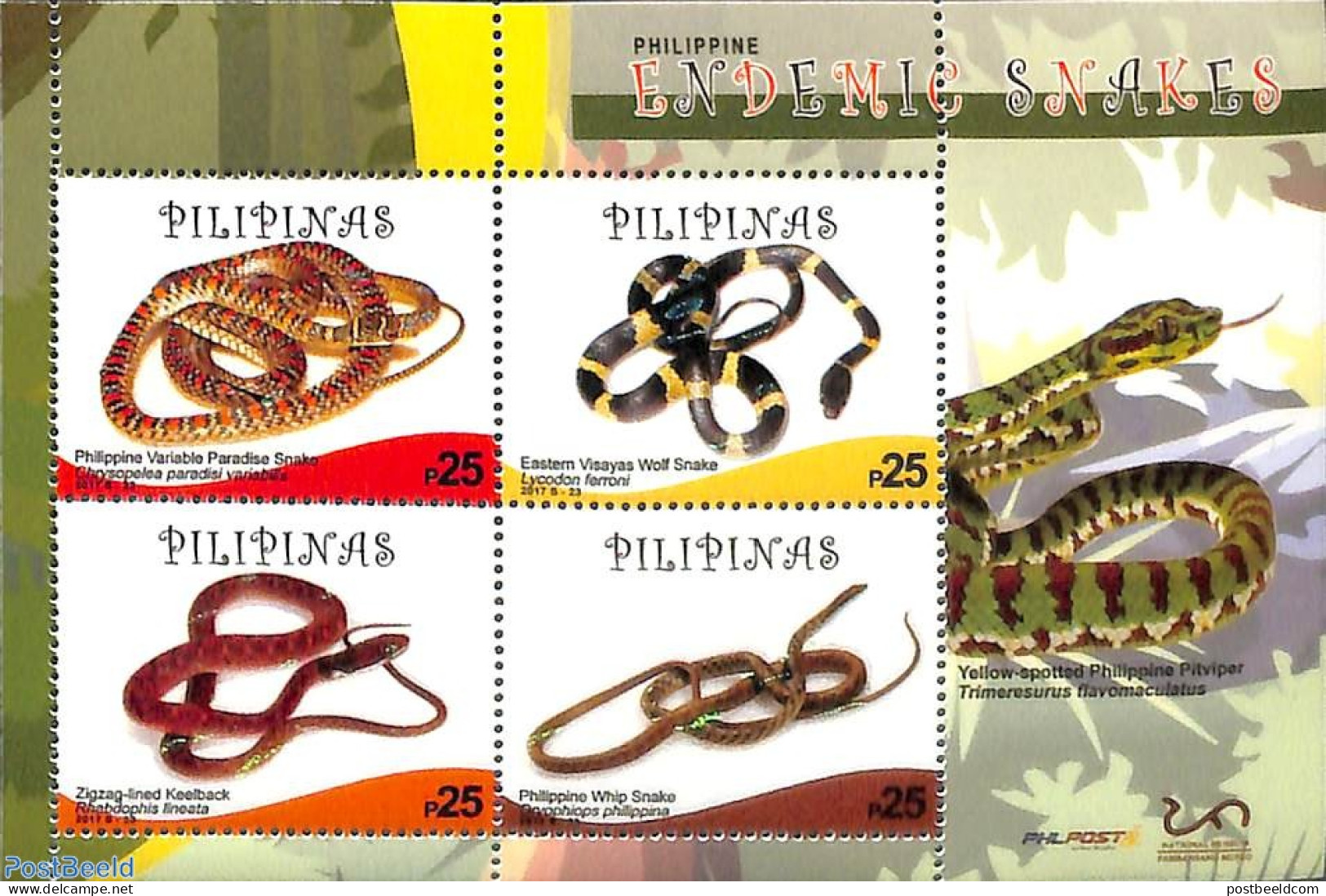 Philippines 2017 Snakes S/s, Mint NH, Nature - Reptiles - Snakes - Filippijnen