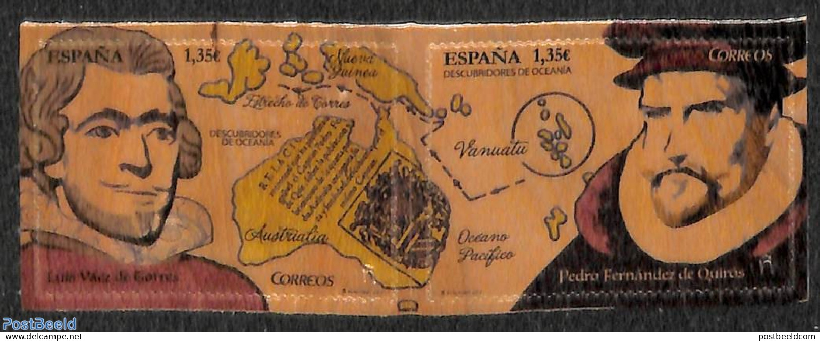 Spain 2017 Luis Vaez De Torres, Pedro Fernandez De Quiros 2v [:] (on Wood), Mint NH, History - Various - Explorers - M.. - Ongebruikt