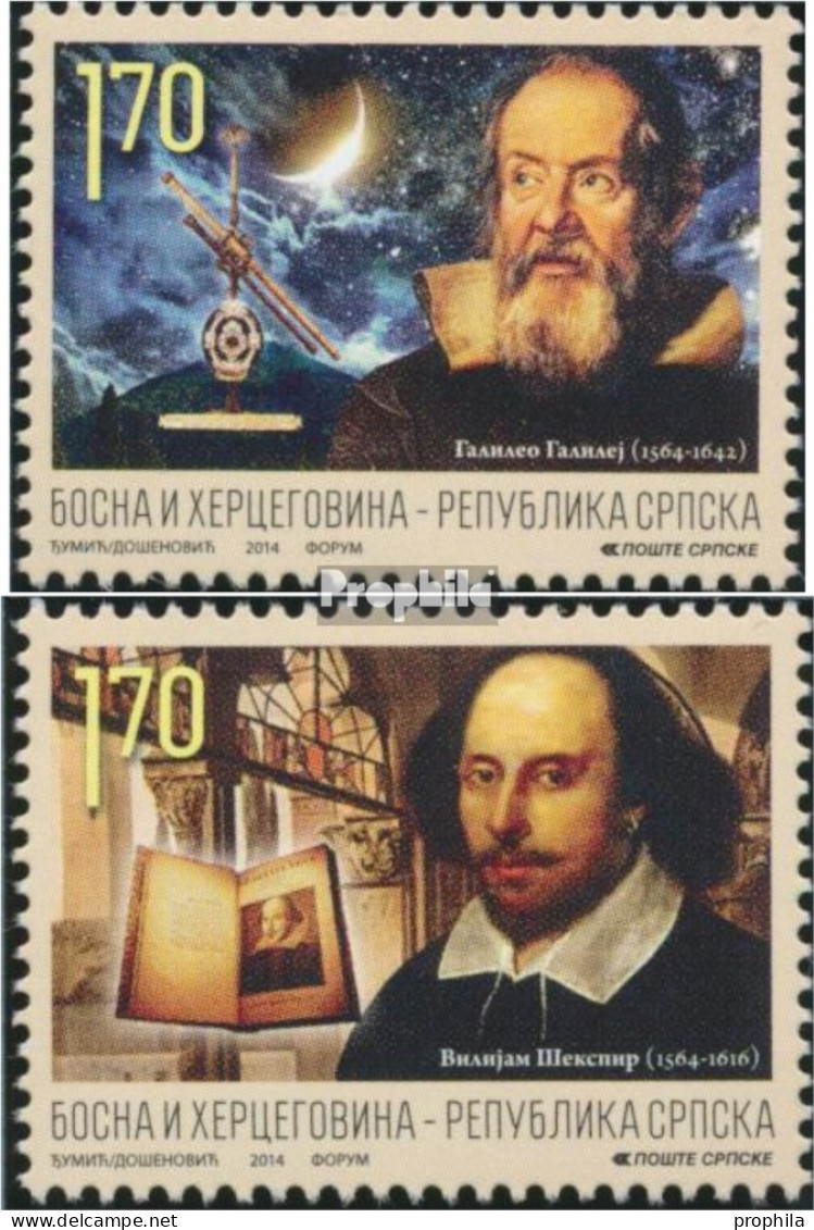 Bosnien - Serbische Republ. 613-614 (kompl.Ausg.) Postfrisch 2014 Galileo Galilei - Bosnie-Herzegovine