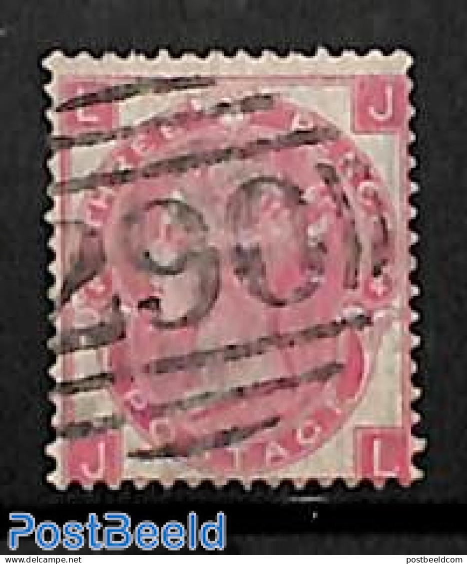 Great Britain 1867 3d Rosa, Plate 4, Used, Used Stamps - Gebruikt