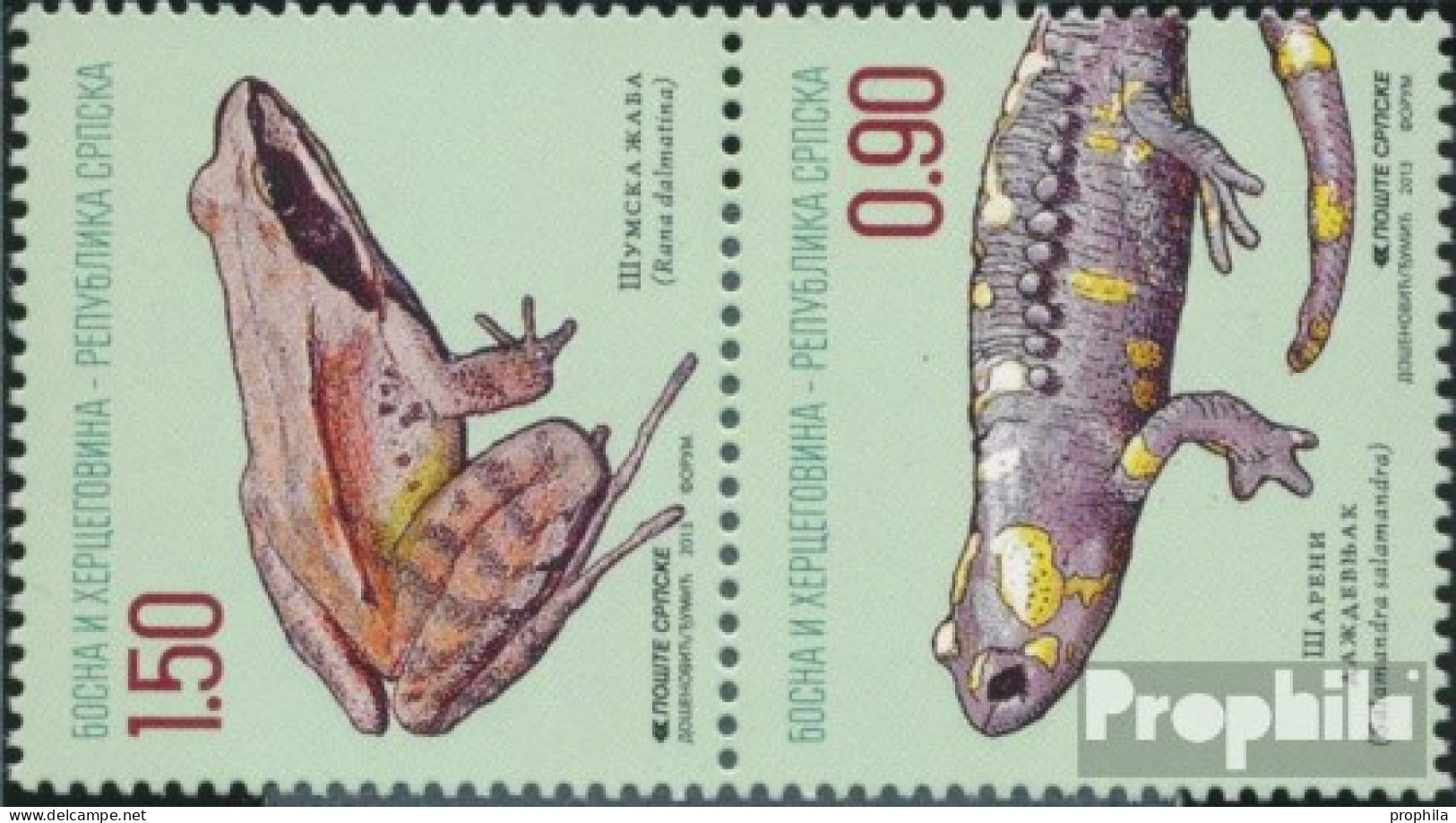 Bosnien - Serbische Republ. 601-602 Paar (kompl.Ausg.) Postfrisch 2013 Amphibien - Bosnia And Herzegovina