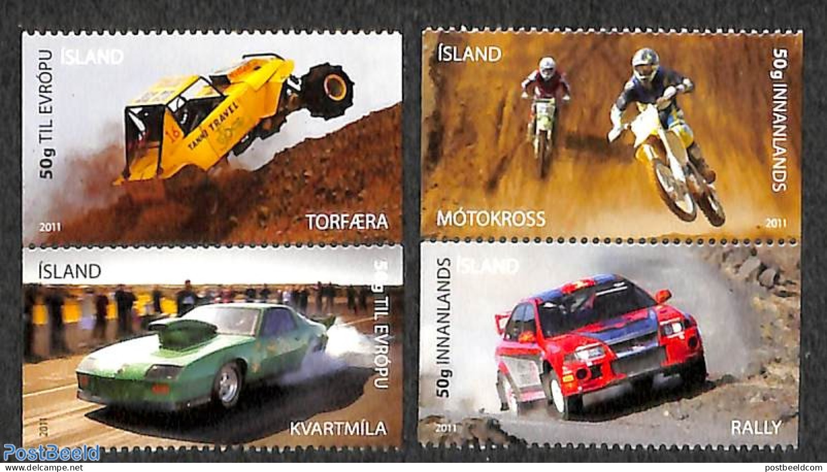 Iceland 2011 Motor Sports 4v, Mint NH, Sport - Transport - Autosports - Motorcycles - Ungebraucht