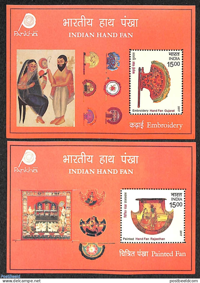 India 2017 Fans 2 S/s, Mint NH, Art - Fans - Unused Stamps