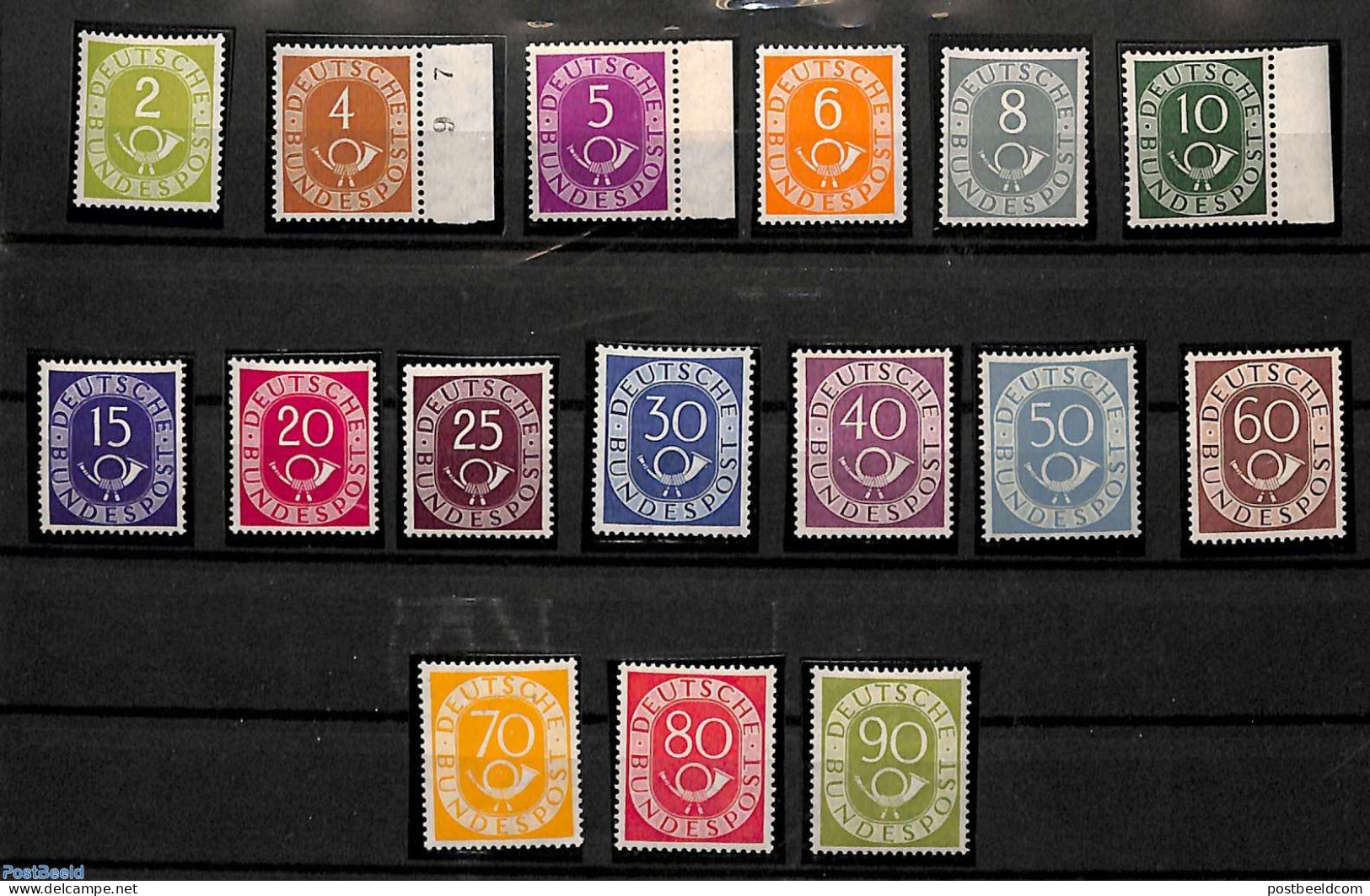 Germany, Federal Republic 1951 Definitives Posthorn 16v, Mint NH - Unused Stamps
