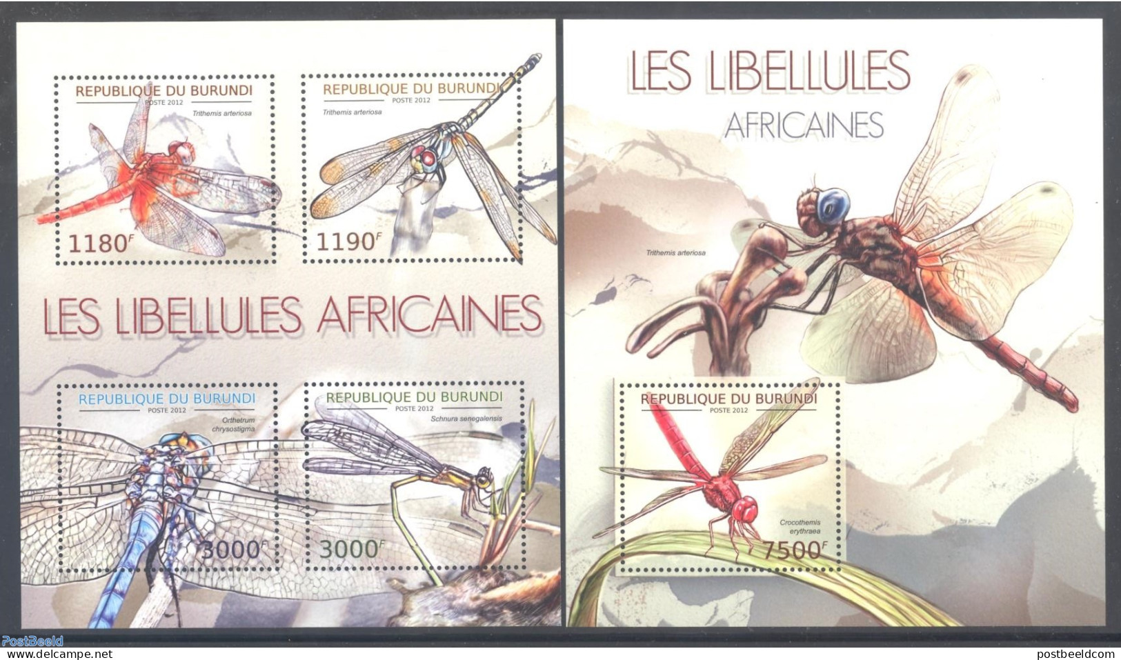 Burundi 2012 Dragonflies 2 S/s, Mint NH - Sonstige & Ohne Zuordnung