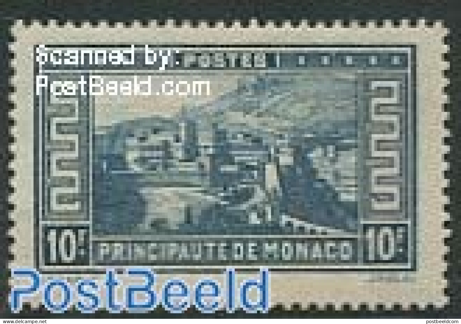 Monaco 1933 10Fr, Stamp Out Of Set, Unused (hinged), Art - Castles & Fortifications - Neufs