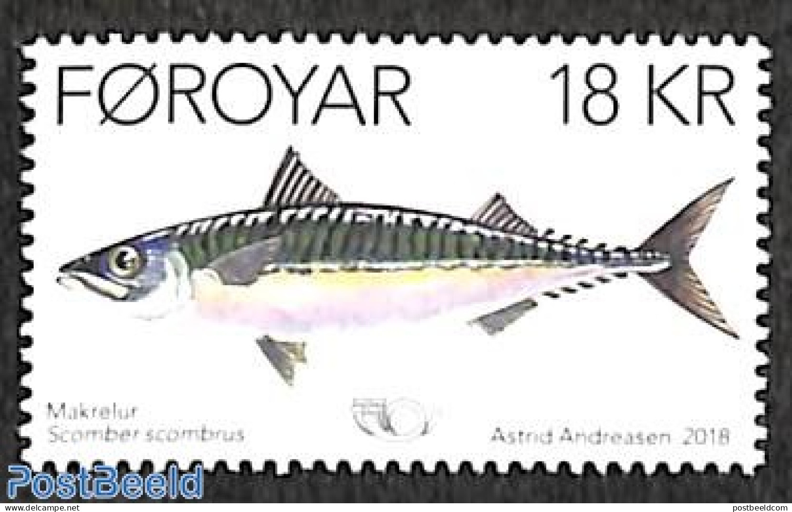 Faroe Islands 2018 Nordic, Fish 1v, Mint NH, History - Nature - Europa Hang-on Issues - Fish - Europäischer Gedanke