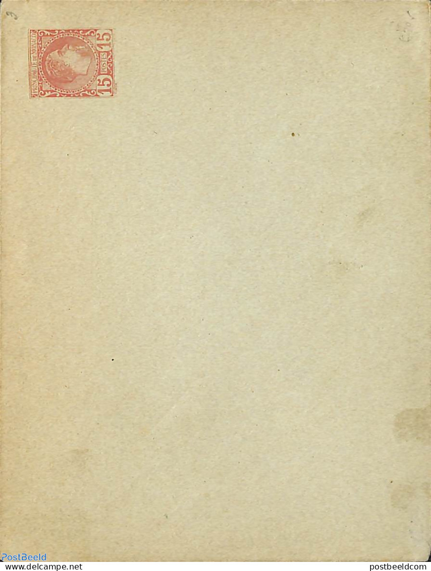 Monaco 1890 Envelope 15c, Greenish Cover, Unused Postal Stationary - Brieven En Documenten