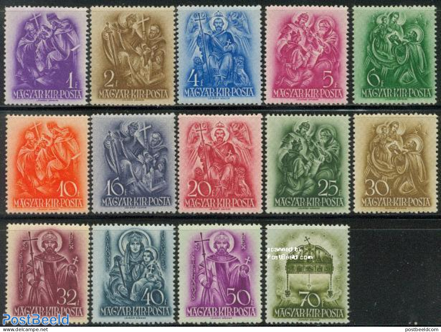 Hungary 1938 Holy Stephan 14v, Unused (hinged), Religion - Religion - Unused Stamps