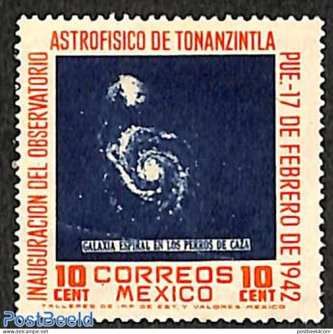 Mexico 1942 10c, Stamp Out Of Set, Unused (hinged), Science - Astronomy - Astrologie