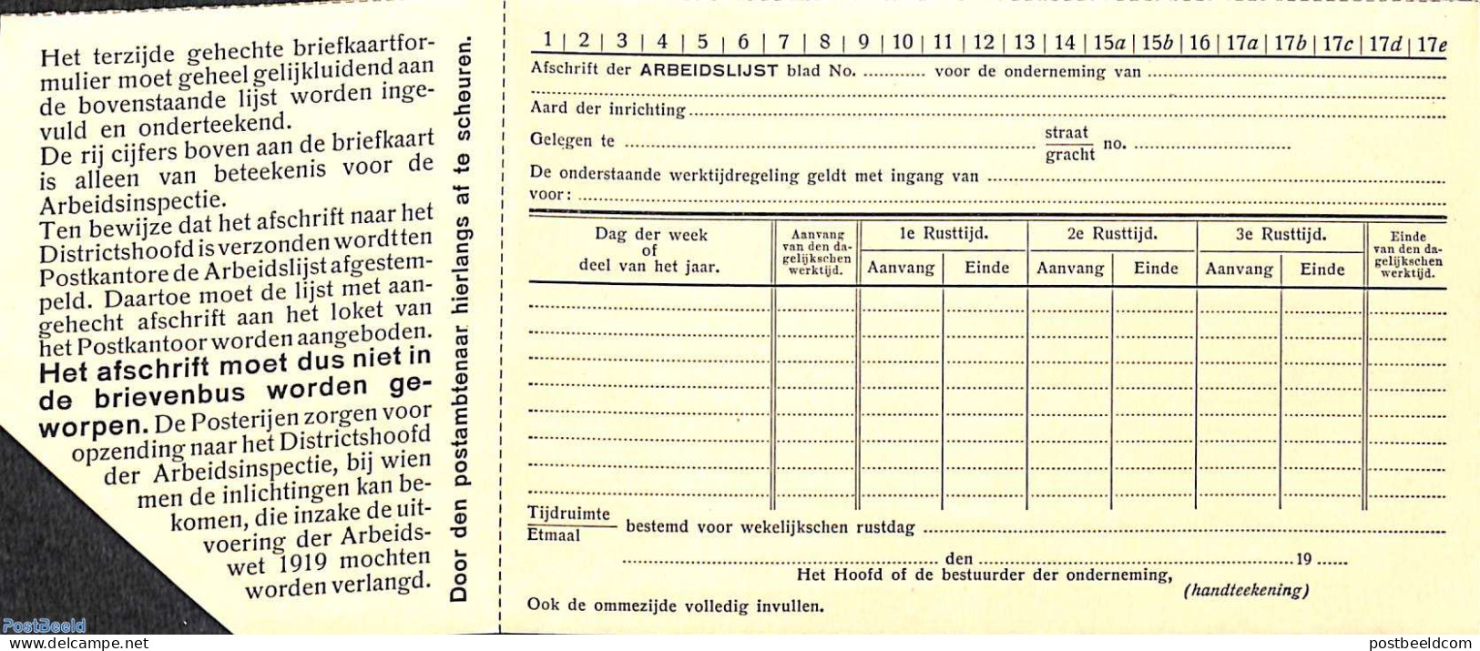 Netherlands 1946 Arbeidslijst 5c, Unused Postal Stationary - Brieven En Documenten