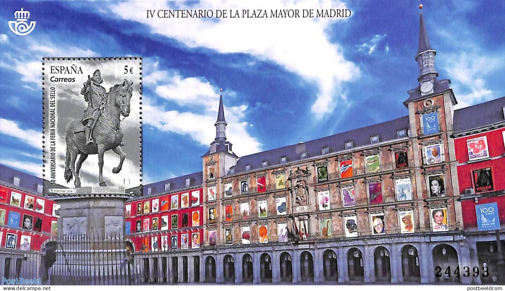 Spain 2018 400 Years Plaza Major Madrid S/s, Mint NH, Nature - Horses - Philately - Art - Sculpture - Unused Stamps