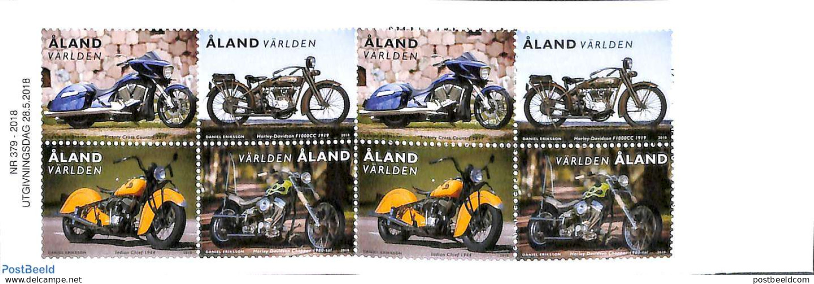 Aland 2018 Motorcycles Booklet, Mint NH, Transport - Stamp Booklets - Motorcycles - Ohne Zuordnung