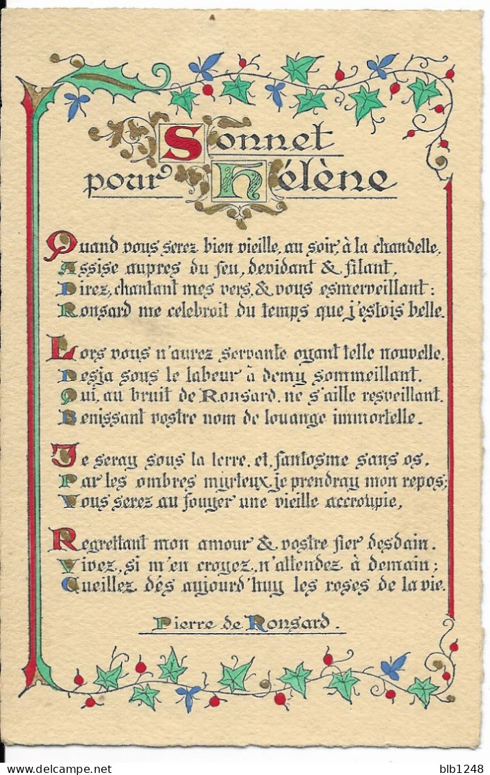 Philosophie & Pensées Sonnet Pour Helene - Philosophie & Pensées