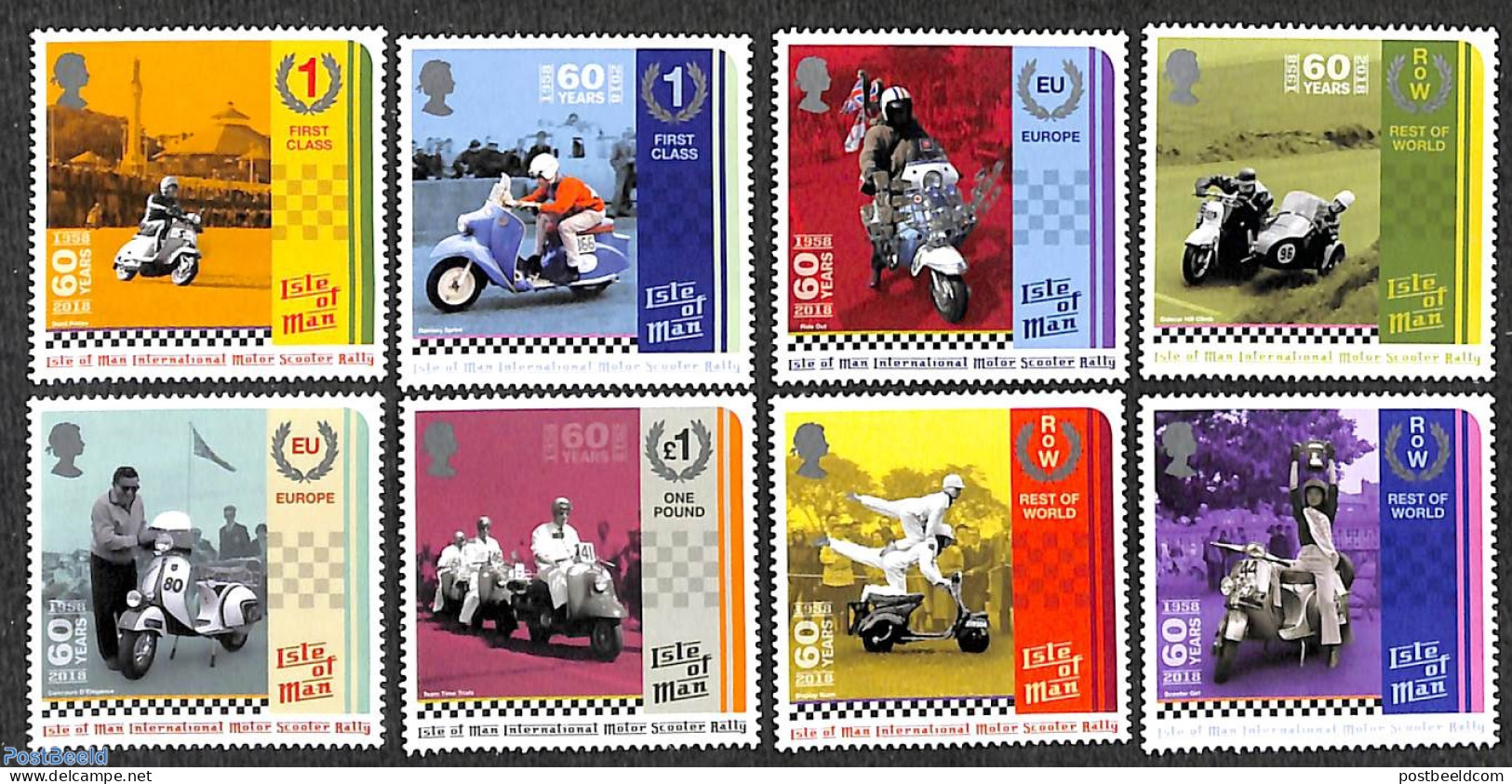 Isle Of Man 2018 Motor Scooter Rallye 8v, Mint NH, Sport - Transport - Sport (other And Mixed) - Motorcycles - Motorräder