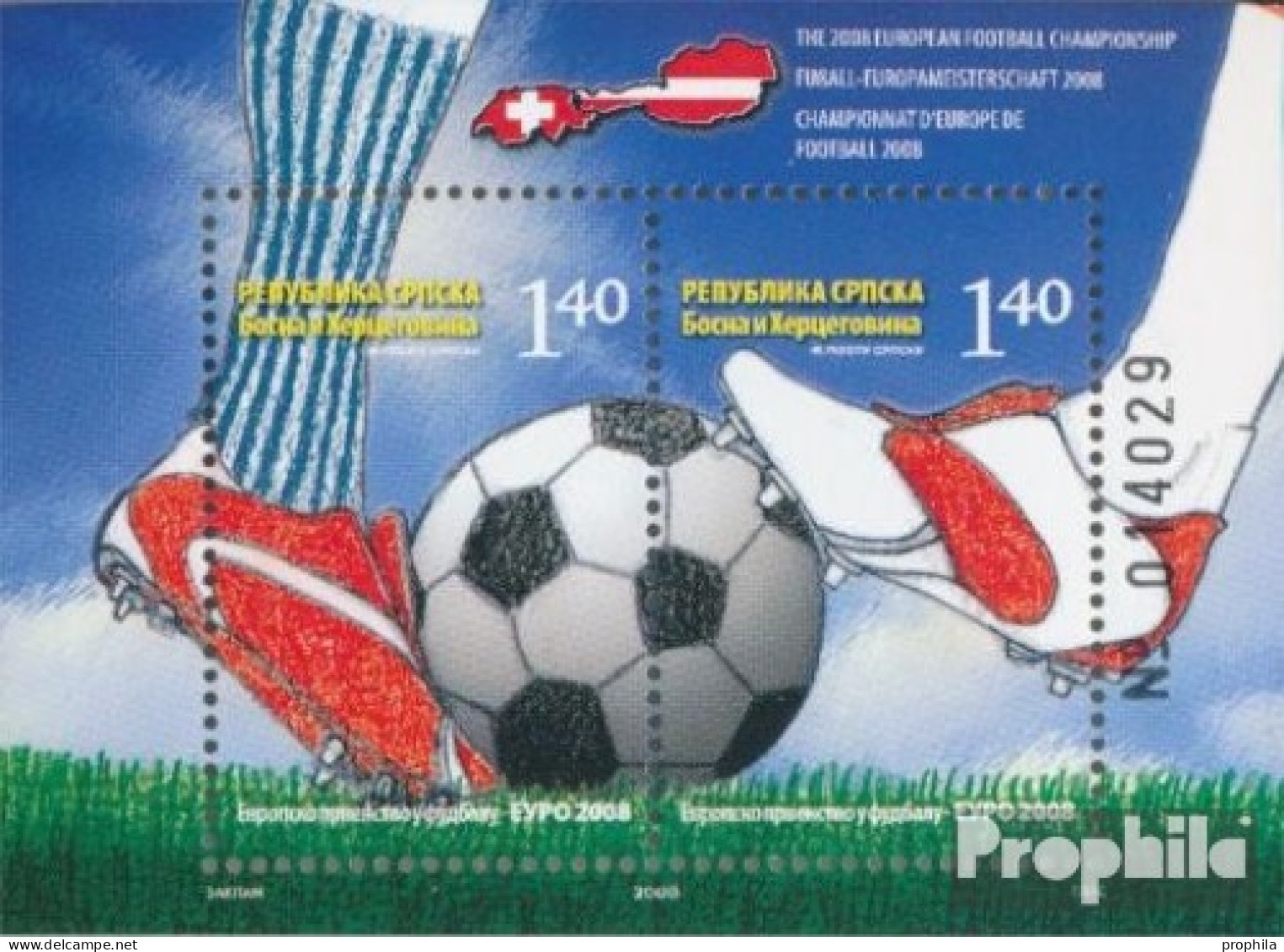 Bosnien - Serbische Republ. Block18 (kompl.Ausg.) Postfrisch 2008 Fußball EM - Bosnia Erzegovina