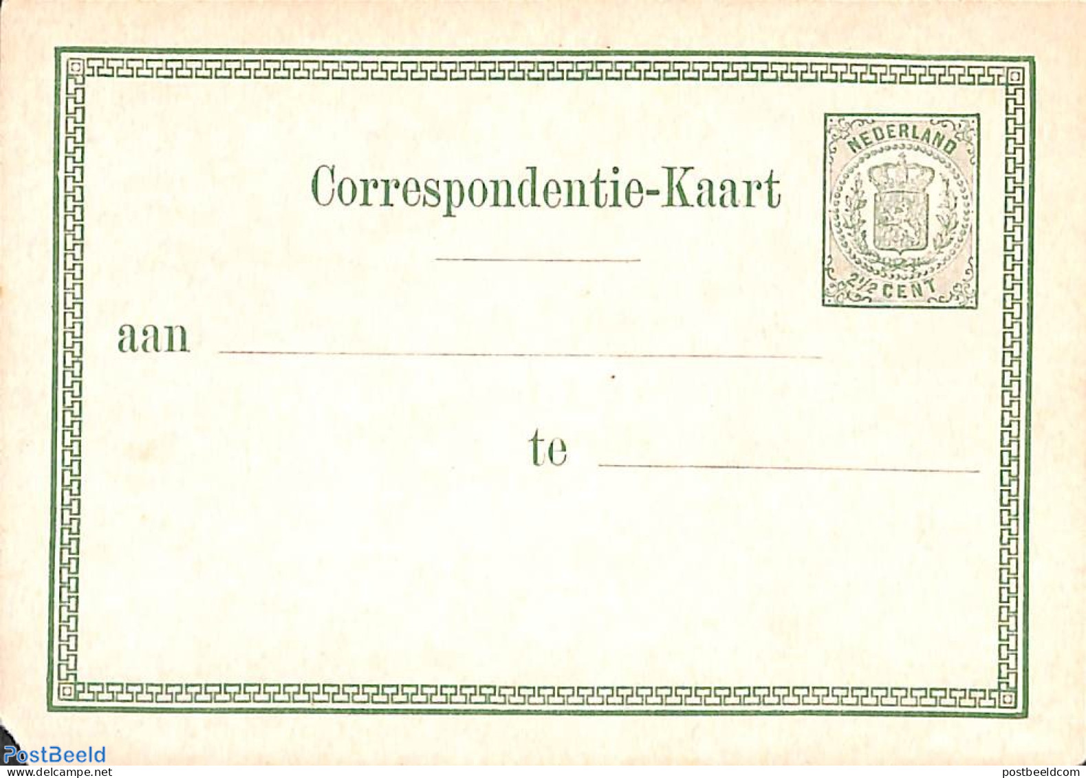 Netherlands 1871 Correspondentie Kaart 2.5c, Rare Item! (damaged Corner), Unused Postal Stationary - Covers & Documents