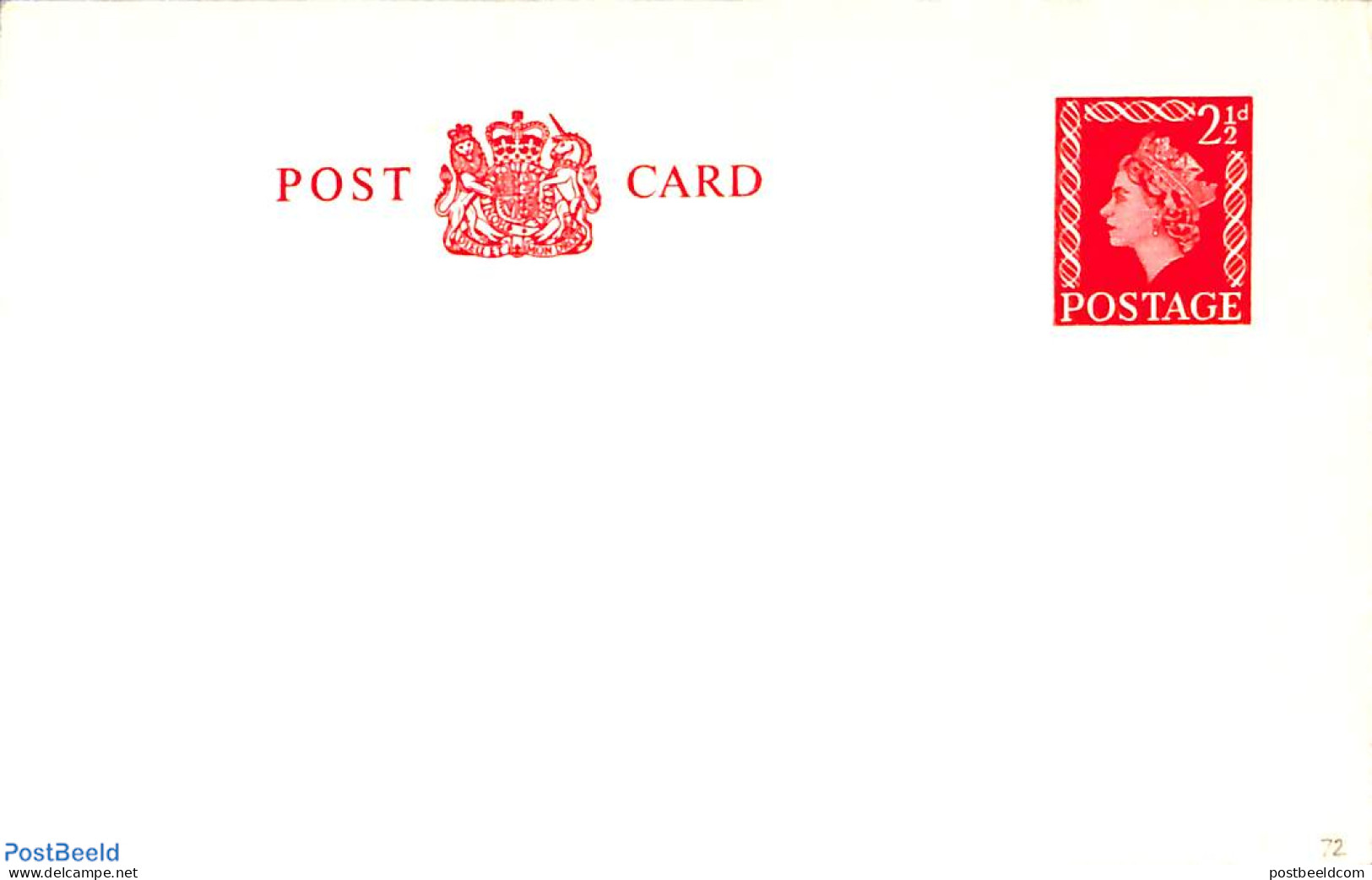 Great Britain 1957 Postcard 2.5d, Unused Postal Stationary - Covers & Documents