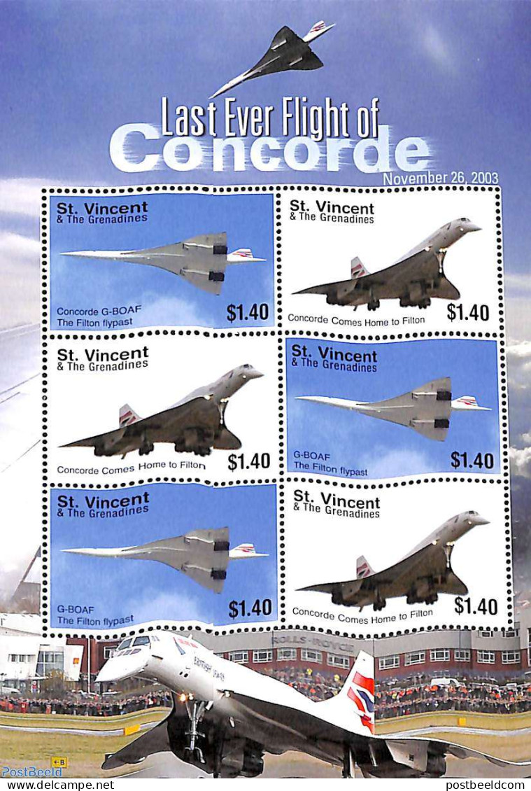 Saint Vincent 2006 Concorde M/s, Mint NH, Transport - Concorde - Aircraft & Aviation - Concorde