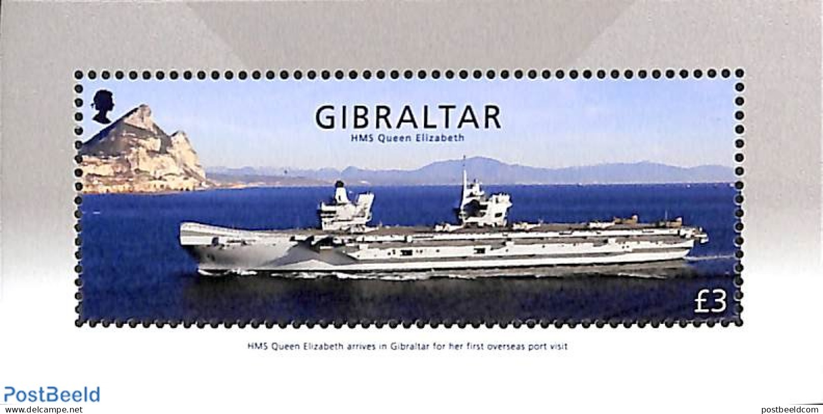 Gibraltar 2018 HMS Queen Eilzabeth S/s, Mint NH, Transport - Ships And Boats - Schiffe