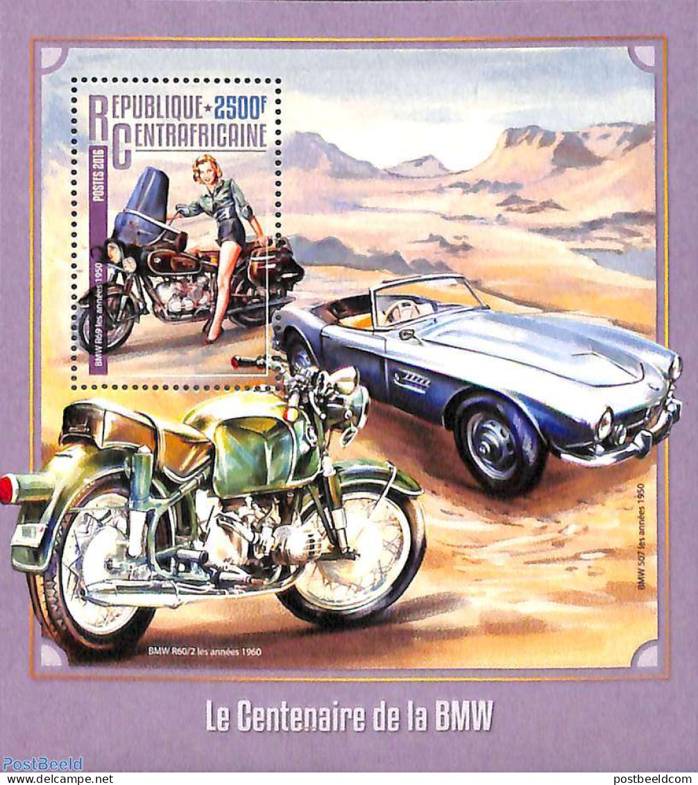 Central Africa 2016 History Of BMW S/s, Mint NH, Transport - Automobiles - Motorcycles - Automobili
