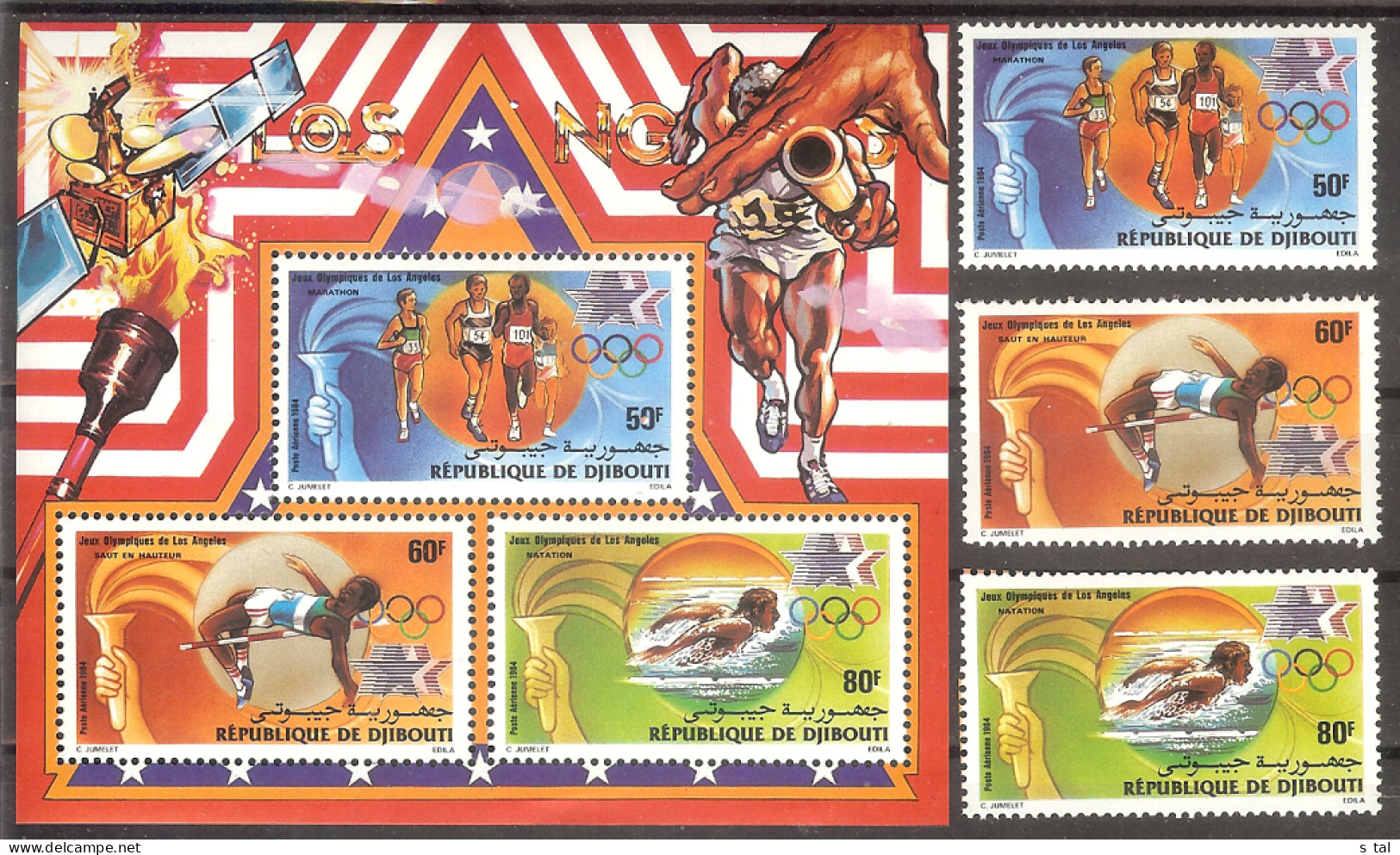 DJIBOUTI  Olympic Games-84 Set 3 Stamps+S/Sheet MNH - Autres & Non Classés