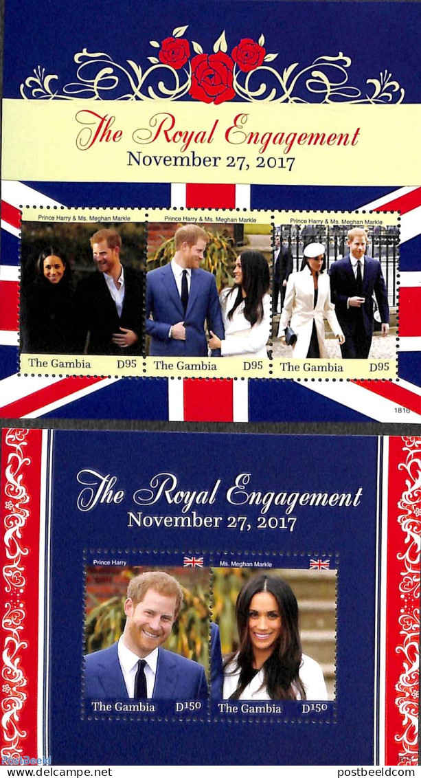 Gambia 2018 Royal Engagement 2 S/s, Mint NH, History - Kings & Queens (Royalty) - Familias Reales