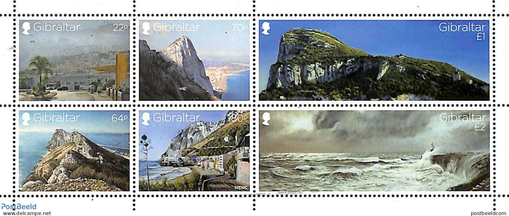 Gibraltar 2018 Old Views On Gibraltar 6v M/s, Mint NH, Sport - Various - Mountains & Mountain Climbing - Lighthouses &.. - Escalade