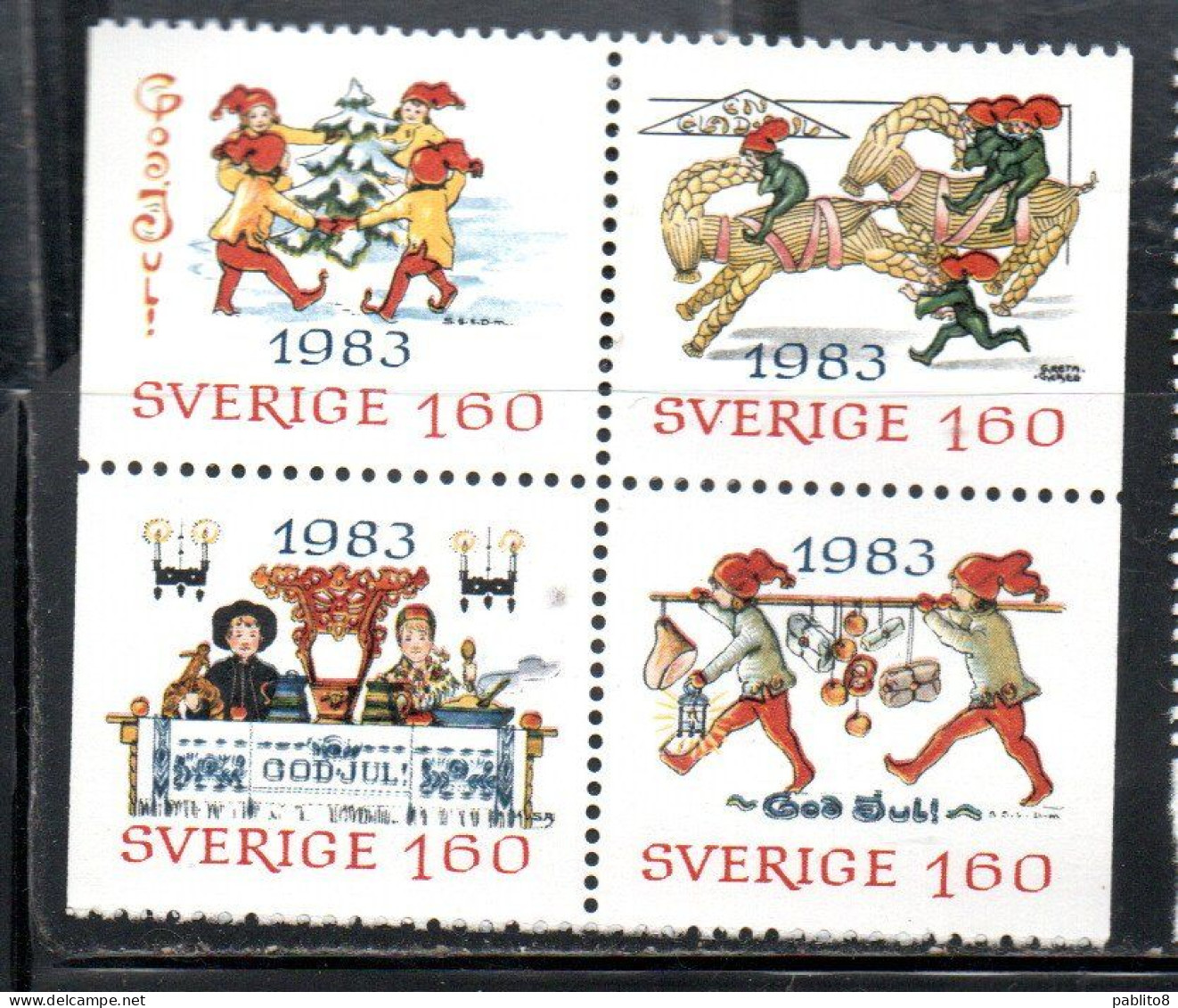 SWEDEN SVERIGE SVEZIA SUEDE 1983 CHRISTMAS NATALE NOEL WEIHNACHTEN NAVIDAD BLOCK MNH - Unused Stamps