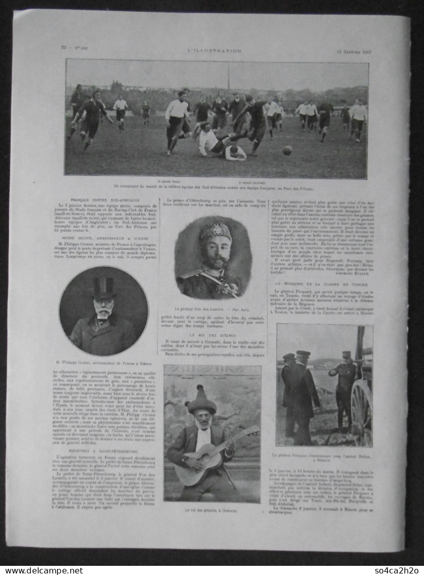 L'ILLUSTRATION N°3333 12/01/1907 La Mort Du Shah Mozaffer-Eddine; Les Ballons Dirigeables D'hier Et D'aujourd'hui - L'Illustration