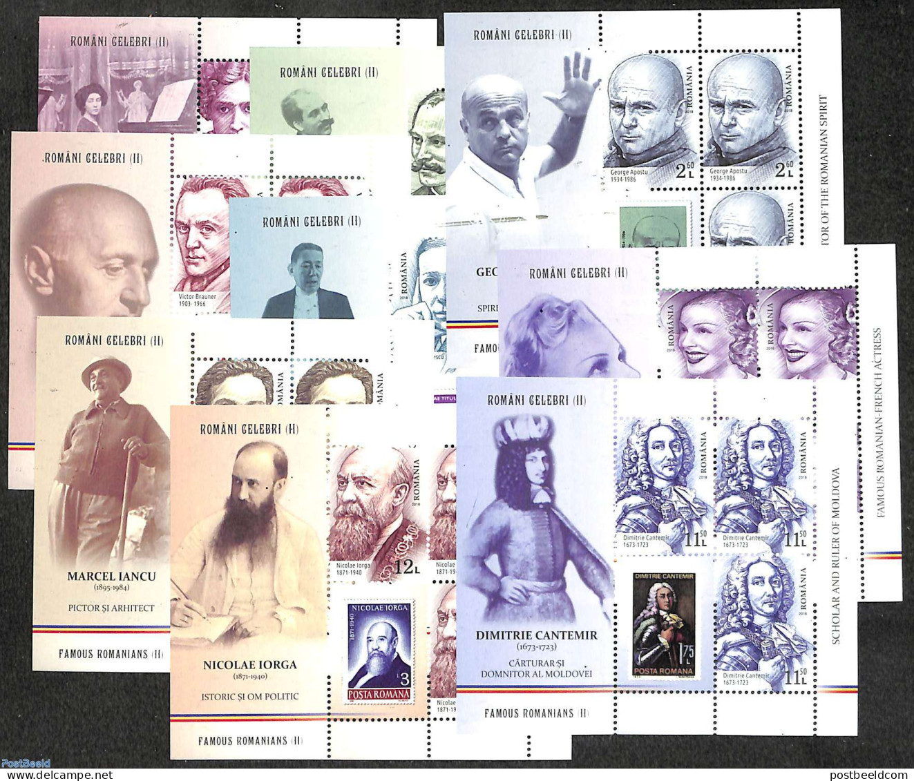 Romania 2018 Famous Persons 9 M/s, Mint NH - Unused Stamps