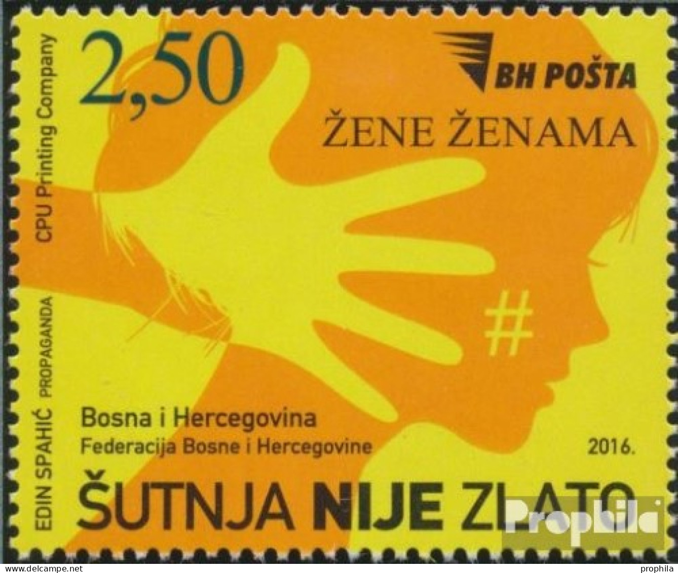 Bosnien-Herzegowina 699 (kompl.Ausg.) Postfrisch 2016 Bekämpfung Gewalt Gegen Frauen Und - Bosnia Herzegovina