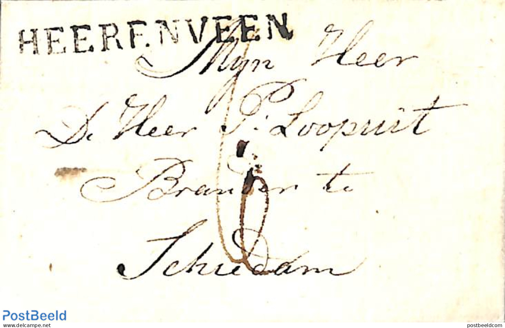 Netherlands 1824 Folding Letter From HEERENVEEN To Schiedam, Postal History - ...-1852 Voorlopers