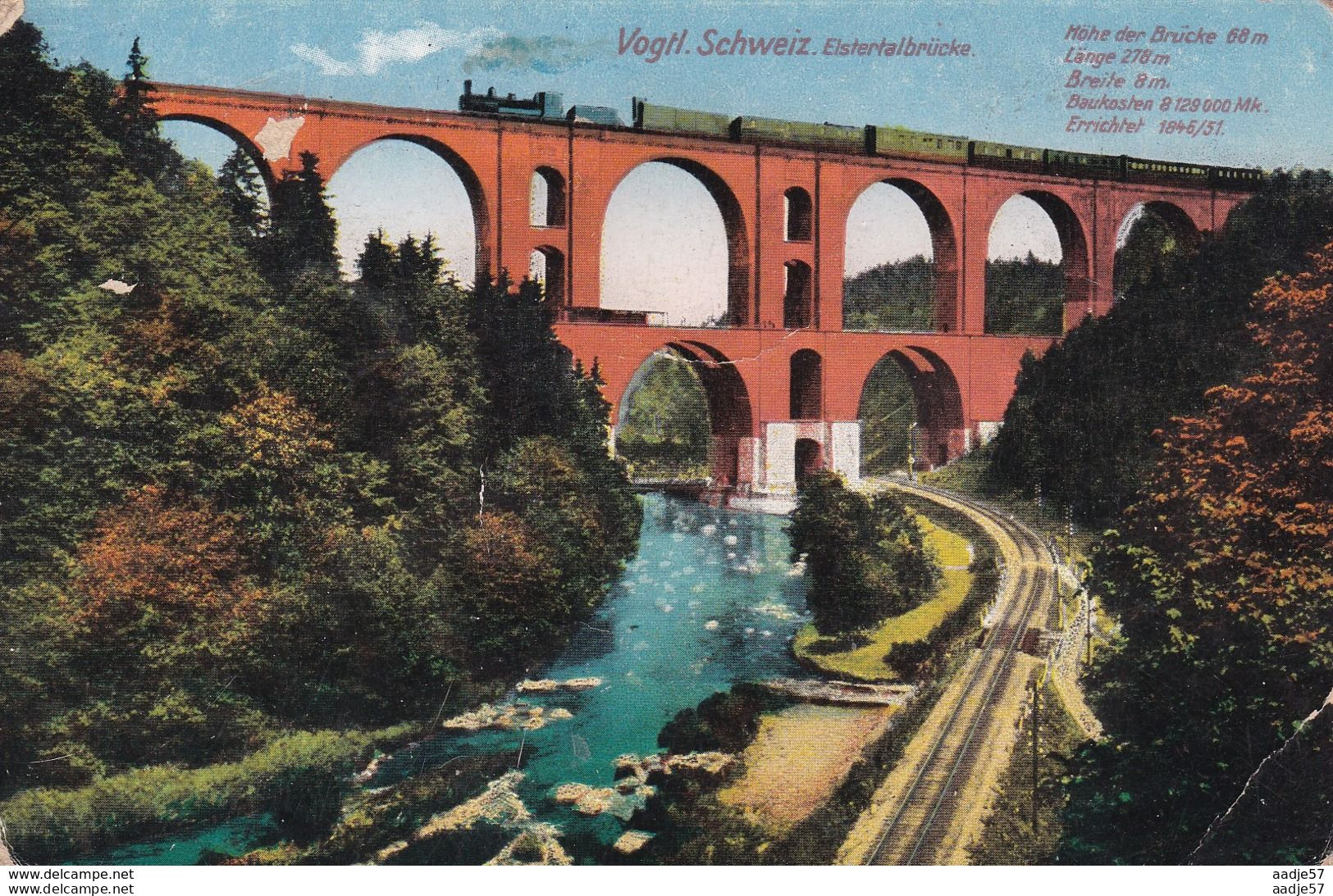 Vogtl Schweiz Elstertalbrucke Eisenbahn Auf Der Elstertalbrücke - Bruggen