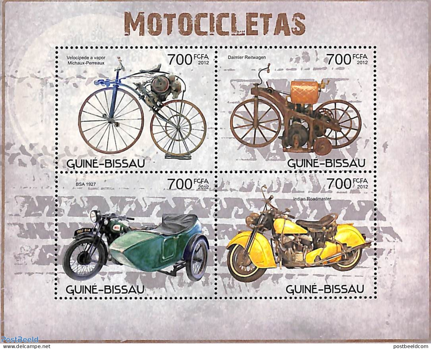 Guinea Bissau 2012 Motorcycles 4v M/s, Mint NH, Transport - Motorcycles - Motos