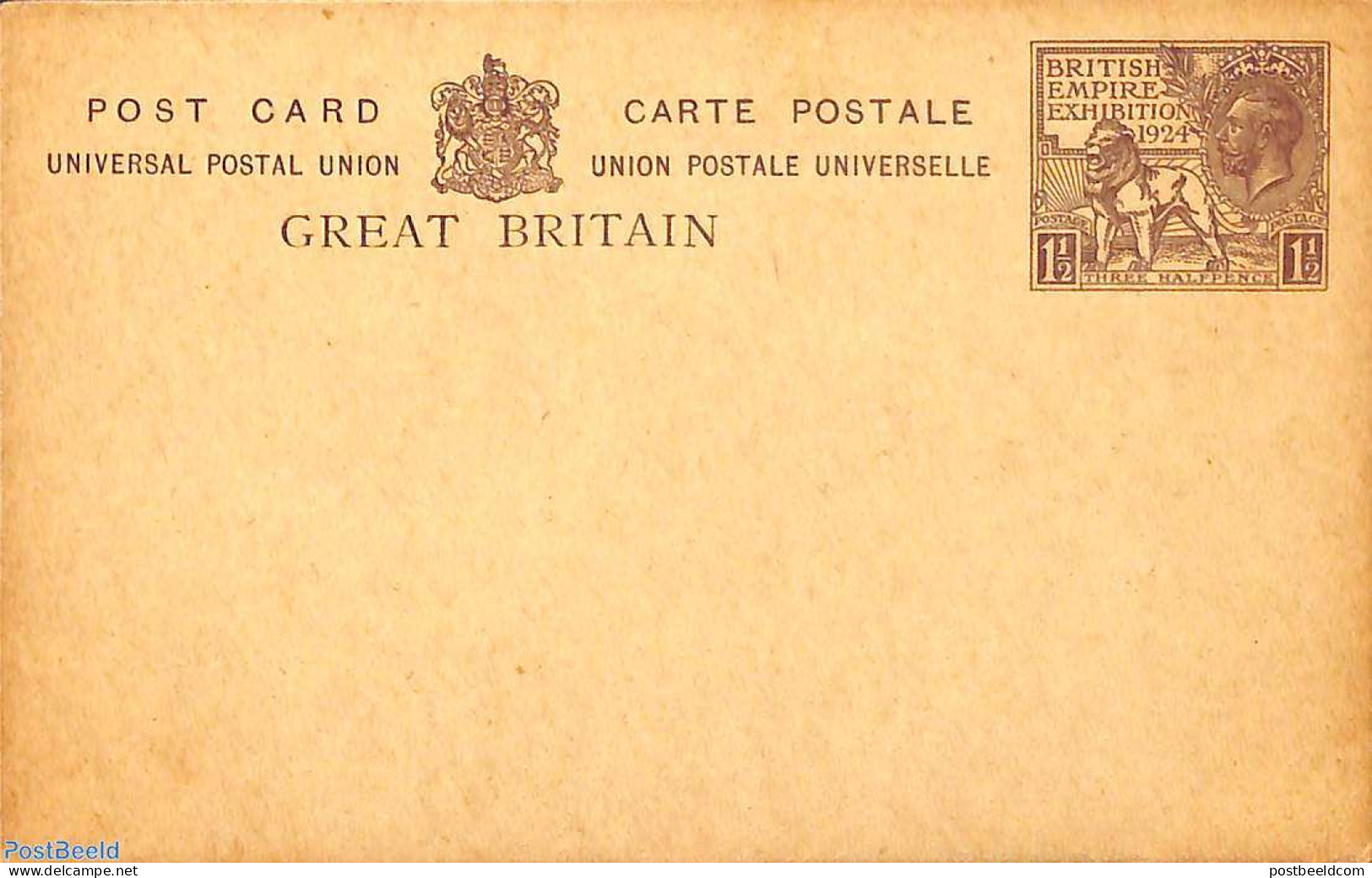 Great Britain 1924 Postcard 1.5d Year 1924, Unused Postal Stationary - Storia Postale