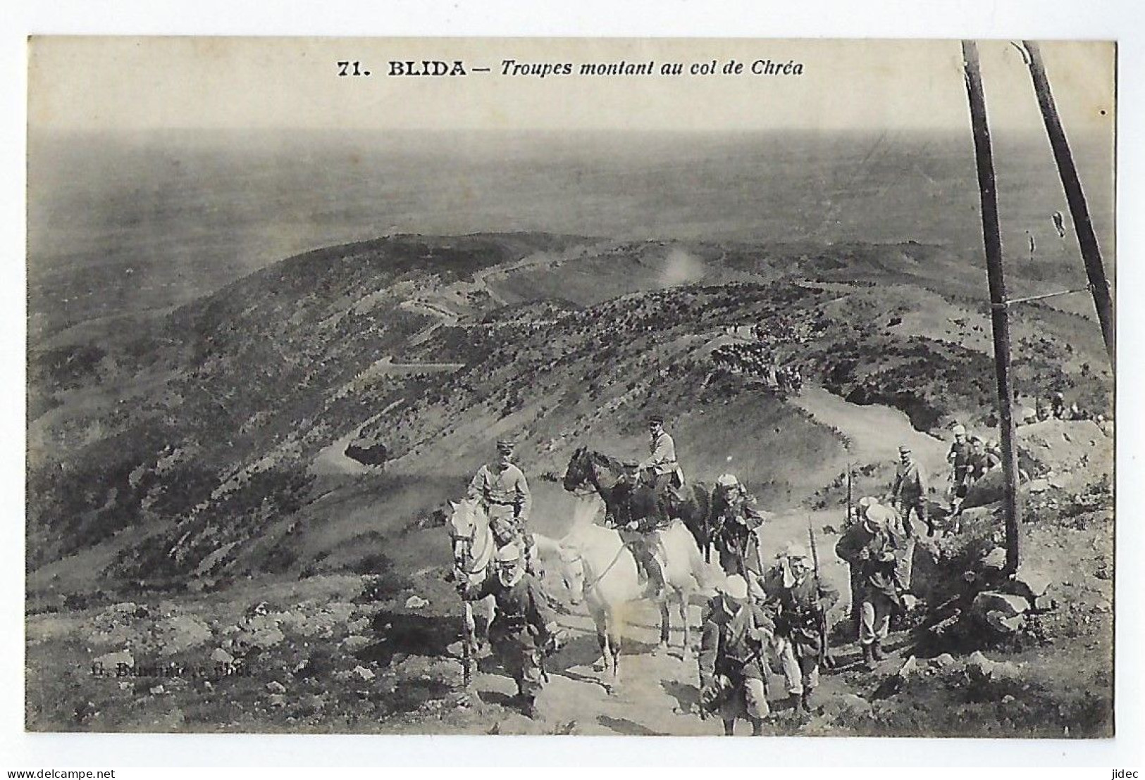 CPA Algérie BlidaTroupes Militaires Montant Au Col De Chrea Près De Bouarfa Militaire En 1916 Villa Simplette - Blida