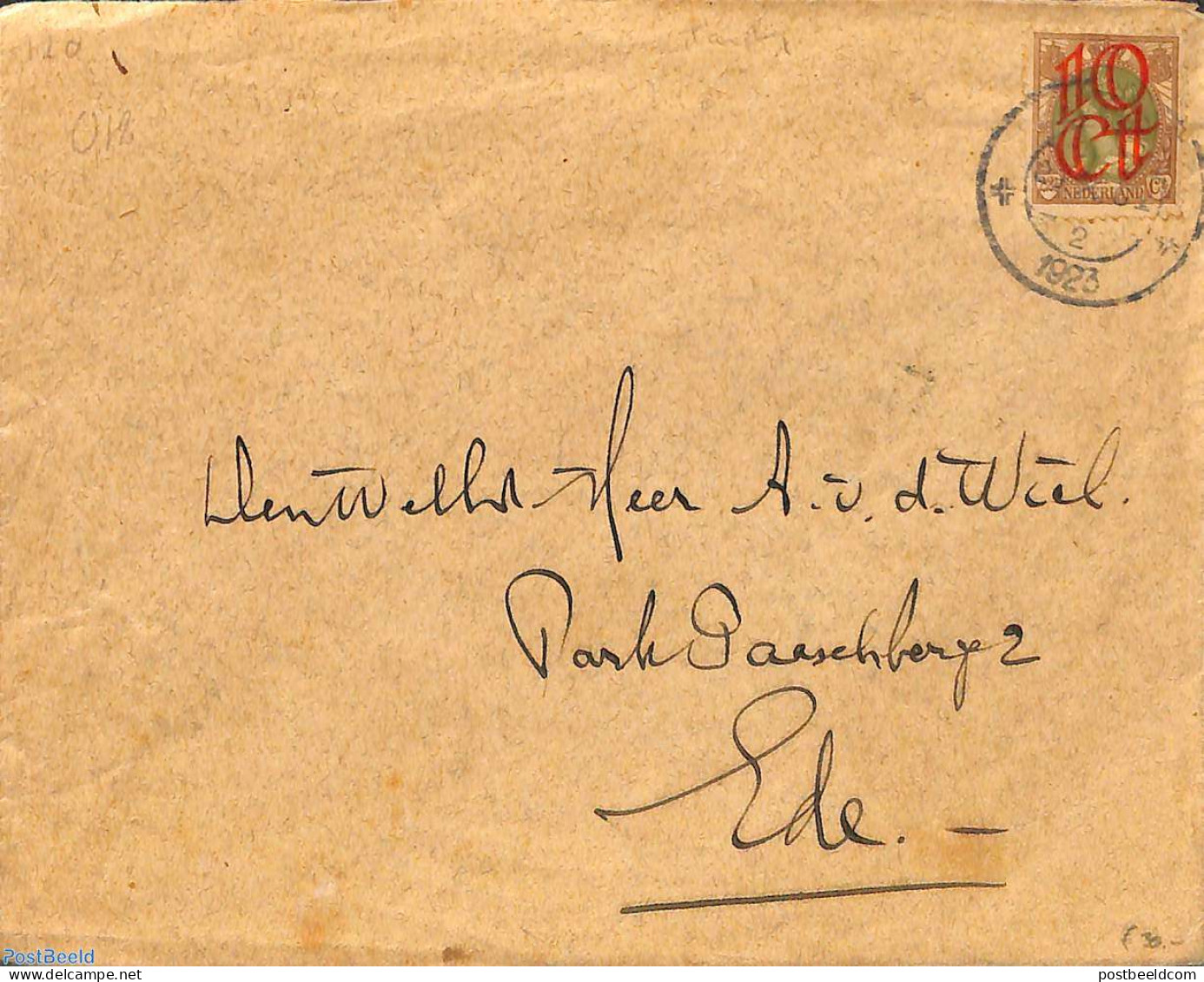 Netherlands 1923 NVPH No. 120 On Cover To Ede, Postal History - Cartas & Documentos