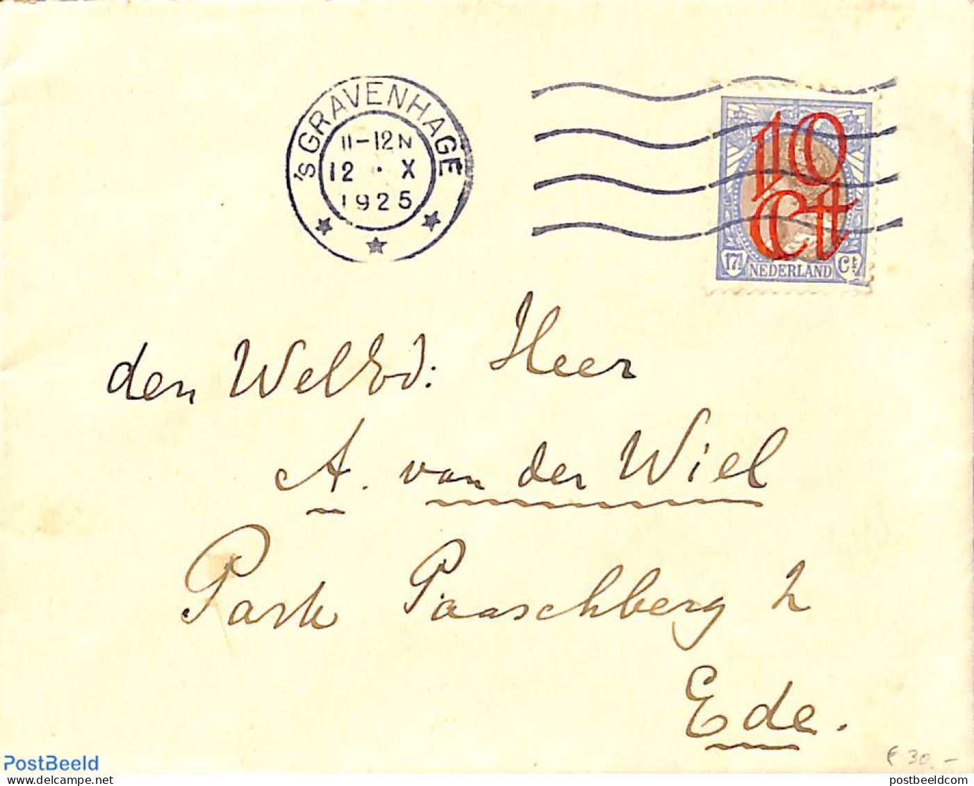 Netherlands 1925 NVPH No. 119 On Cover To Ede, Postal History - Briefe U. Dokumente