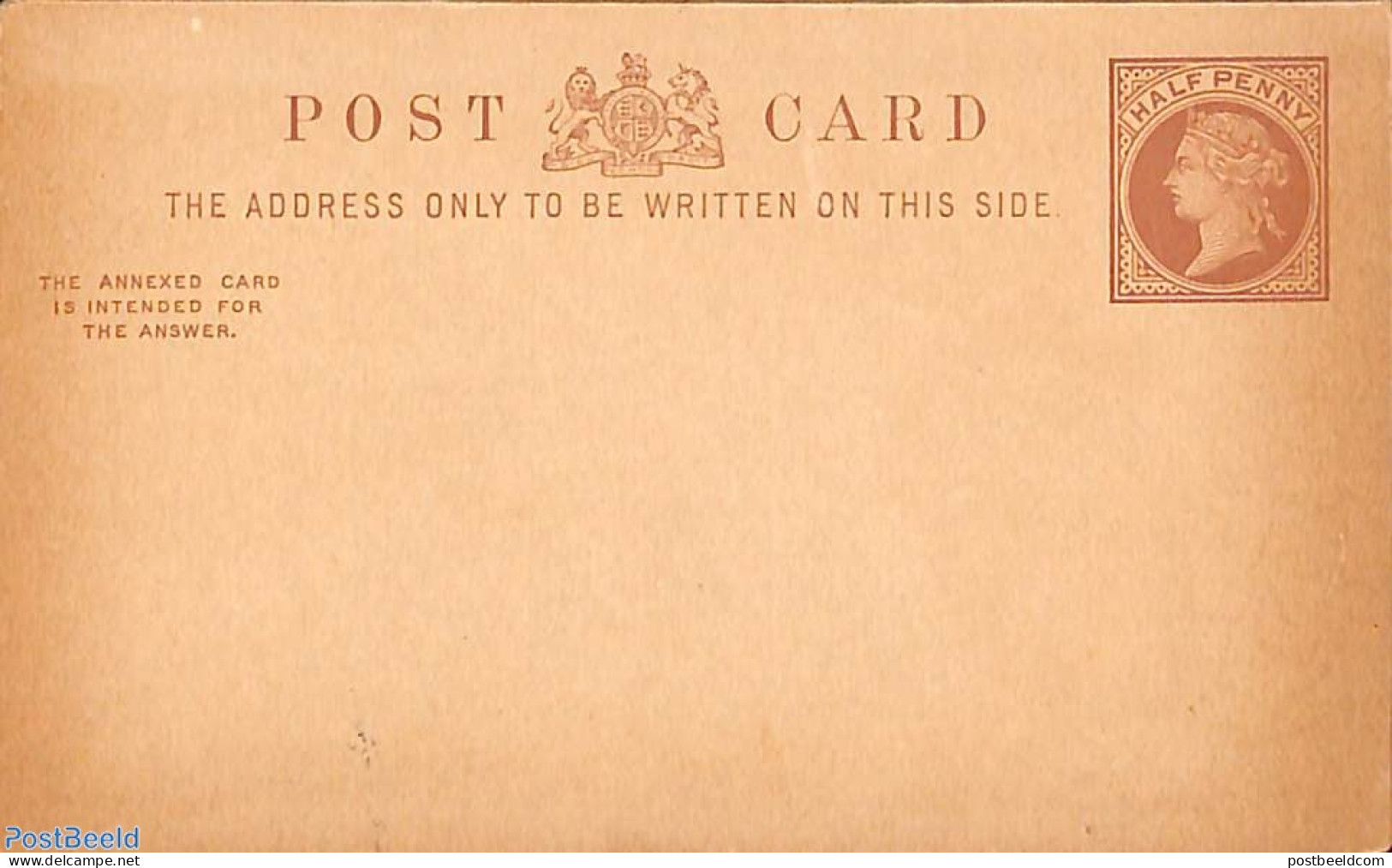 Great Britain 1888 Reply Paid Postcard HALF PENNY/HALF PENNY, Unused Postal Stationary - Autres & Non Classés